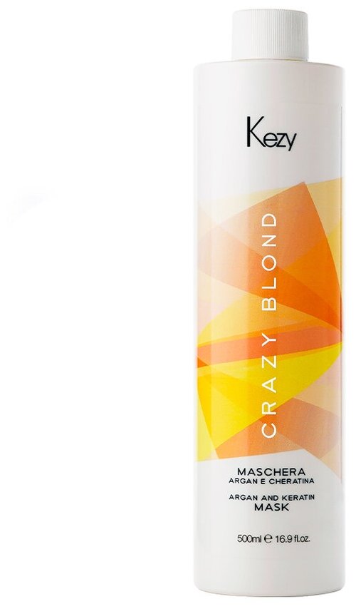 Kezy Crazy Blond Brightness and softness mask for damaged hair Маска возвращающая жизненную силу и блеск поврежденным волосам 500 мл