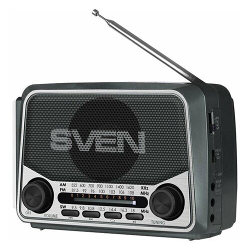 фото Радиоприёмник sven srp-525, 3 вт, fm/am/sw, usb, microsd, аккумулятор, 150-20000 гц, черный, sv-017156, 1 шт.