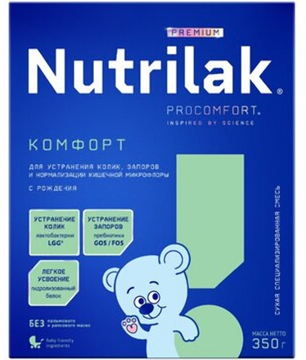 Смесь Nutrilak Premium Комфорт, с рождения, 350 г