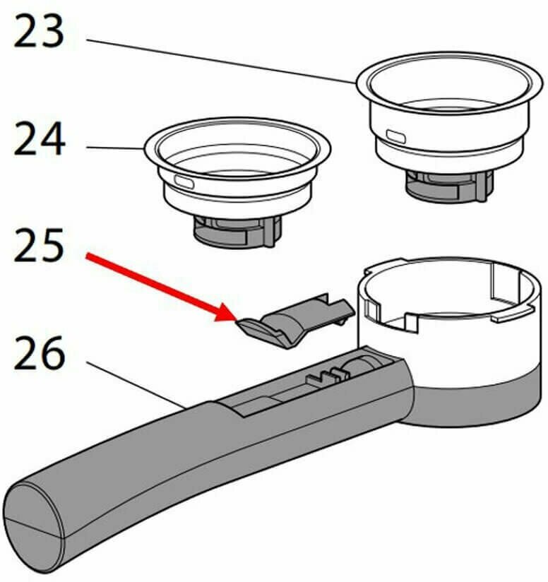 Рычаг блокировки фильтра в рожке DeLonghi 534714 для серии BAR/BCO/CP/EC