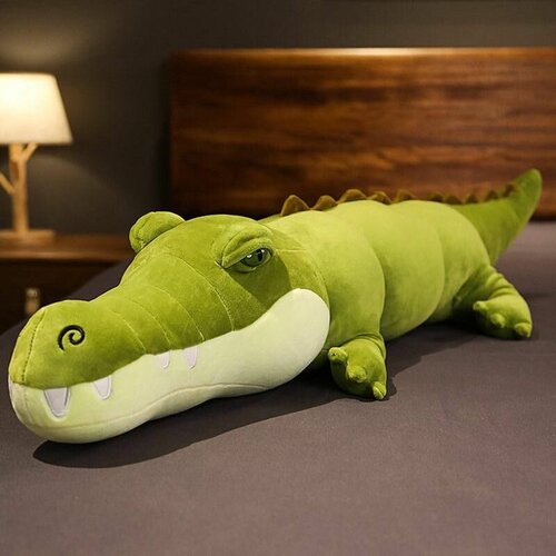 Мягкая игрушка подушка Крокодил 100 см, зеленый