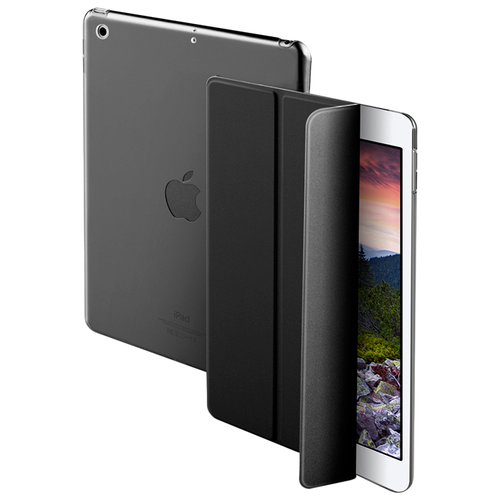 Чехол-обложка MyPads для Apple iPad Air 2 тонкий умный кожаный с функцией смарт включения-выключения черный