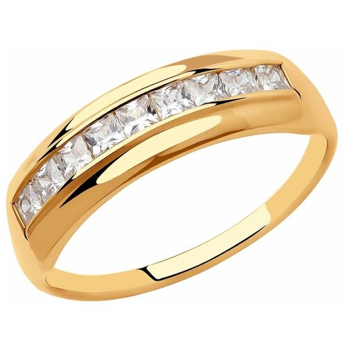 фото Sokolov кольцо с 9 фианитами из красного золота 018428, размер 19