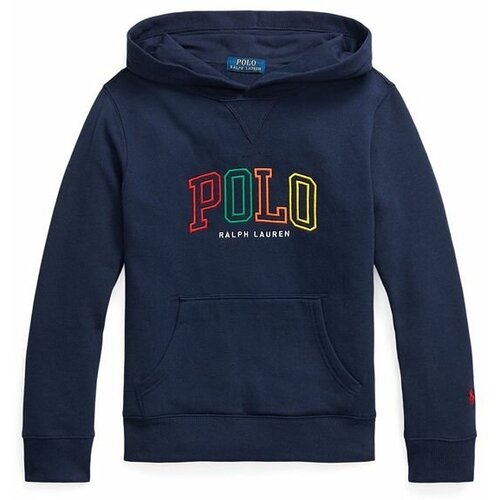 Худи Polo Ralph Lauren ХL подростковое темно-синее на флисе с капюшоном и цветным лого на груди