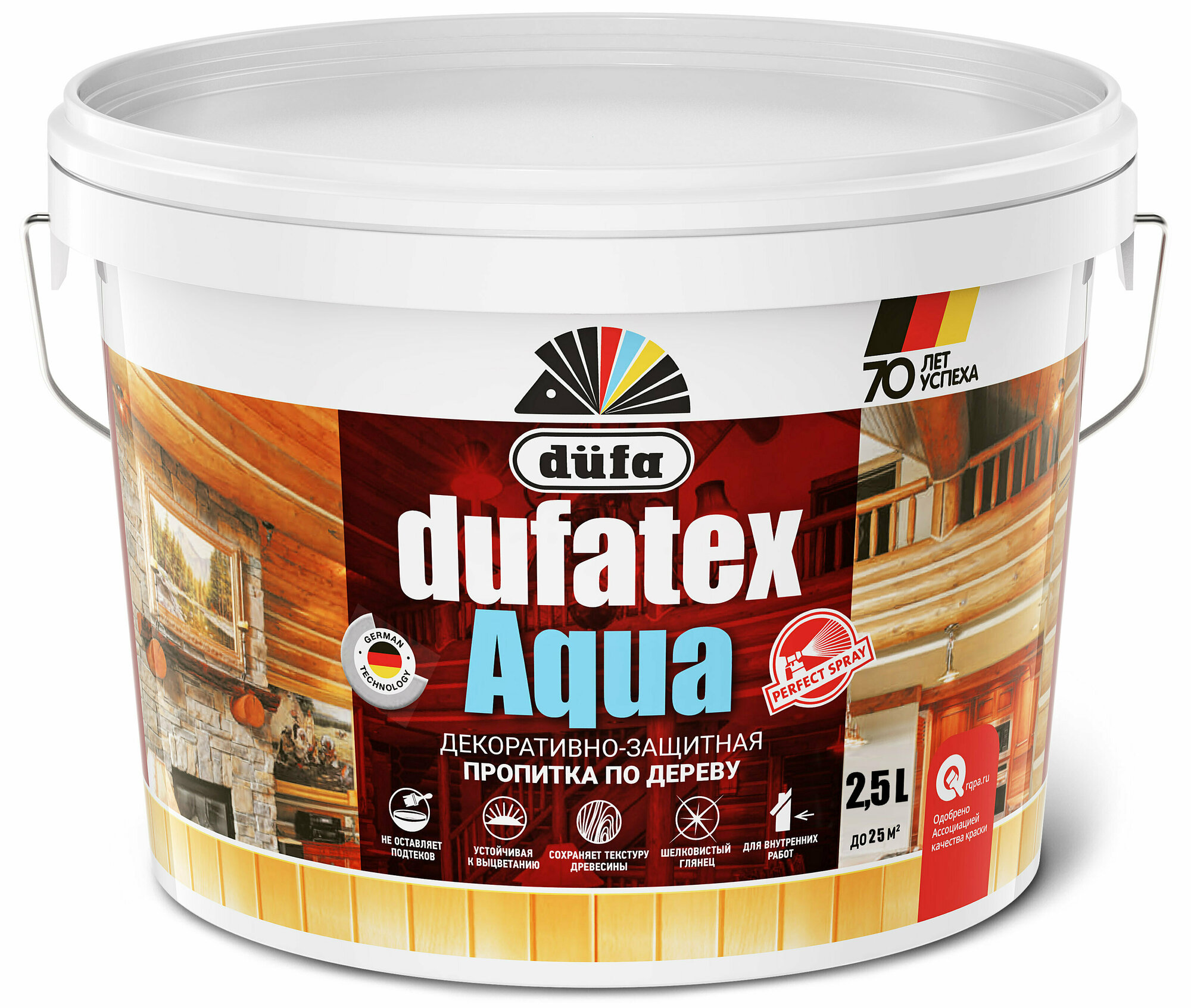 Пропитка для дерева водная белая Dufatex aqua 2.5 л - фото №3