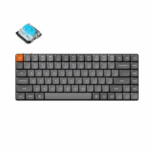 Беспроводная механическая ультратонкая клавиатура QMK Keychron K3 Max 84 клавиши RGB-подсветка Gateron Blue Switchрусская раскладка 1471600₽