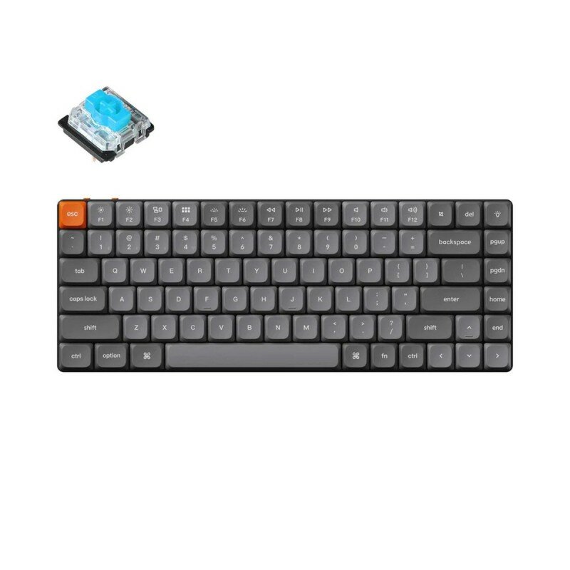 Беспроводная механическая ультратонкая клавиатура QMK Keychron K3 Max 84 клавиши RGB-подсветка Gateron Blue Switch(русская раскладка)