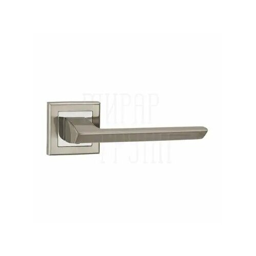 Дверная ручка Punto (Пунто) на квадратной розетке "BLADE" ZQ матовый никель + хром