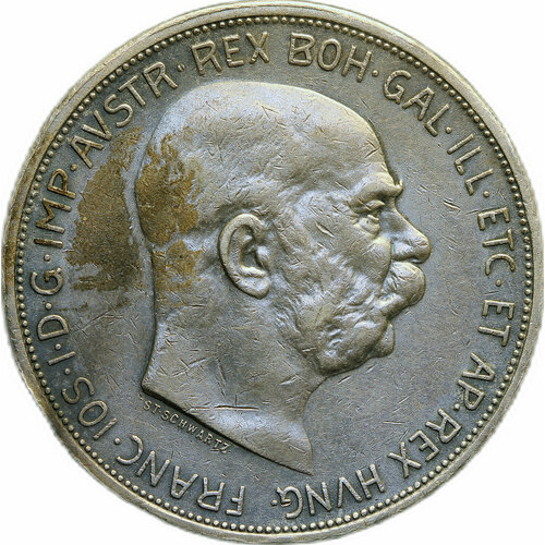 Монета 5 крон 1909 Австрия