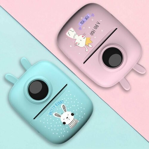 Компактный карманный фотопринтер зайка голубой 159900₽