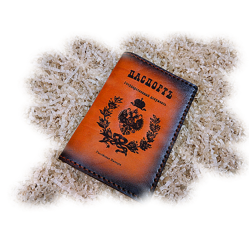 фото Обложка для паспорта vps 072-рыжий, коричневый, оранжевый