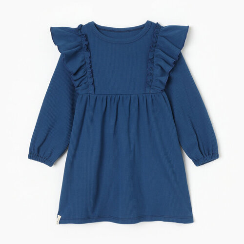 платье детское kaftan leo love размер 32 110 116см цвет бежевый Платье Kaftan, размер 110/116, синий