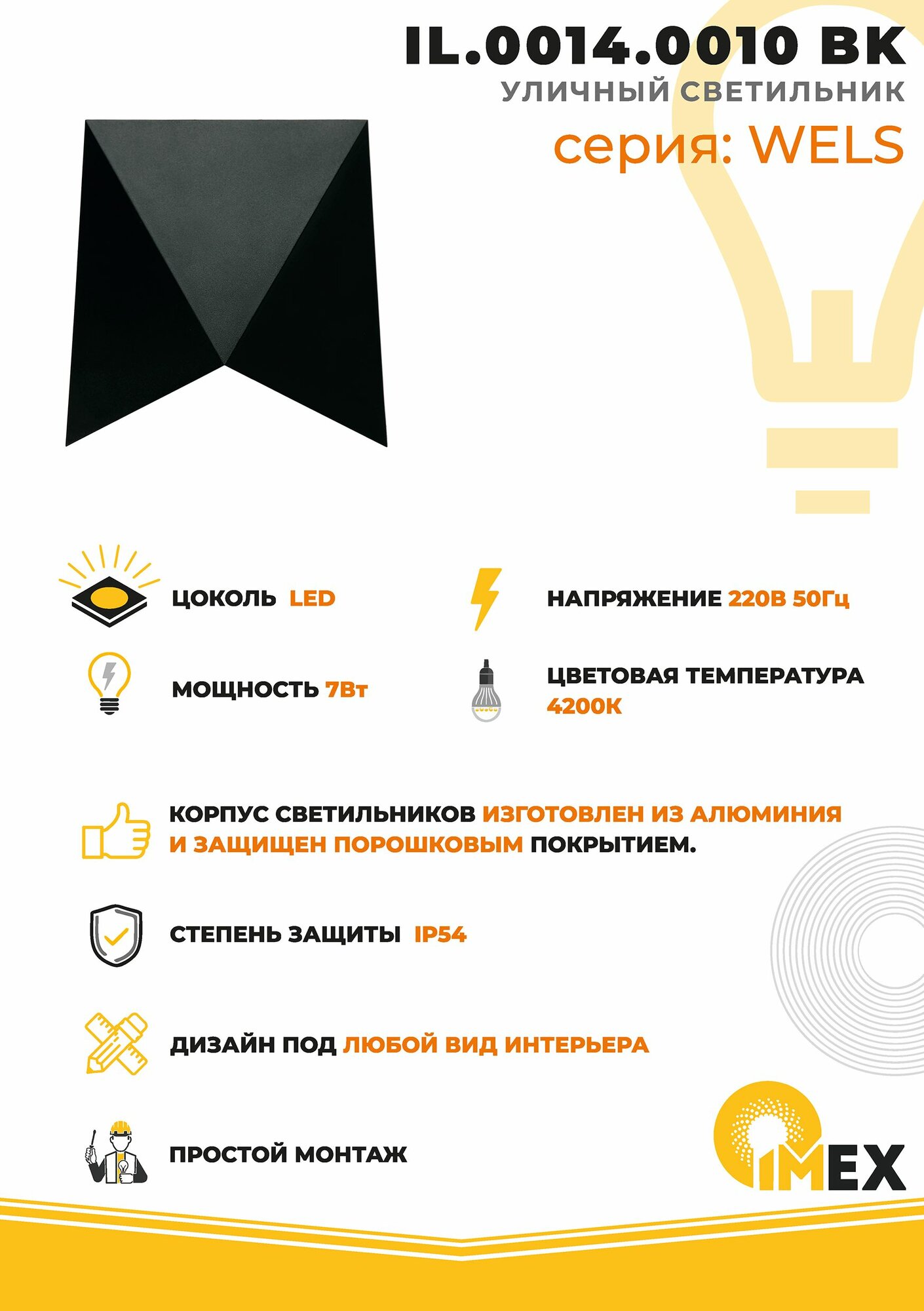 Настенный светильник IMEX - фото №3