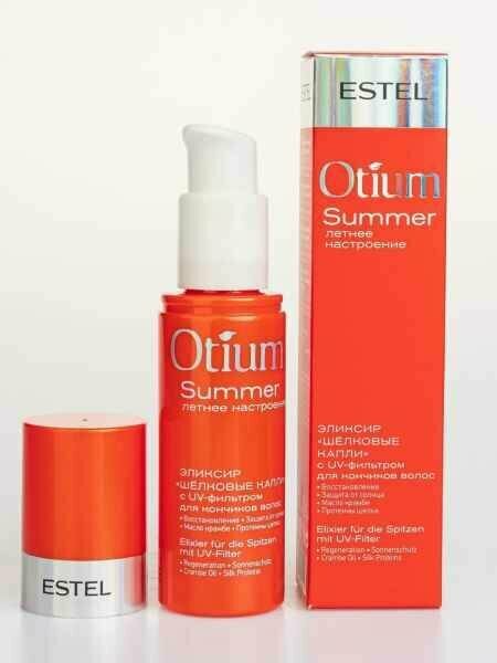 Эликсир Шёлковые капли с UV-фильтром для кончиков волос Otium Summer Estel - фото №17