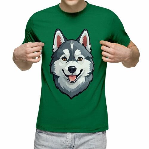 Футболка Us Basic, размер S, зеленый алмазная мозаика на подрамнике 40х50 хаски и щенок собака и щенок