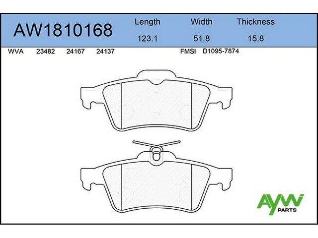 Колодки тормозные задние NISSAN Primera(P12) 02>, RENAULT Laguna II 01>/Espace IV 02>, SAAB 9-3 02> AW1810168