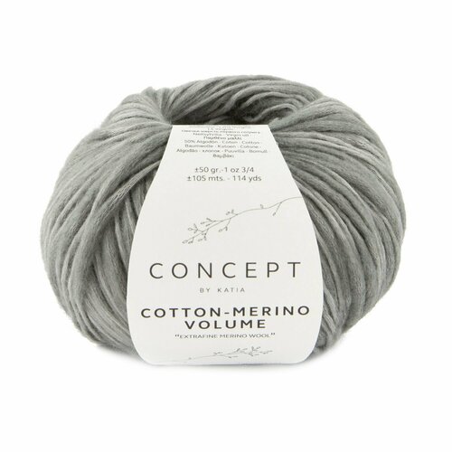 Пряжа для вязания Katia Cotton-Merino Volume (211 Medium grey)