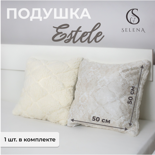фото Декоративная подушка selena estele 50х50см, съемный чехол на молнии
