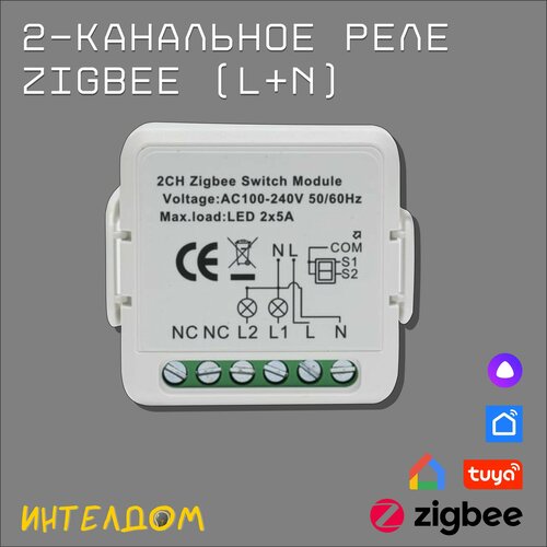 2-канальное реле Zigbee с Алисой