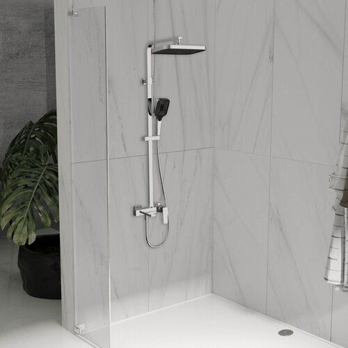 Изображение товара Душевая стойка Vincea Куб (Cube) VSFS-4C12CH с изливом, хром