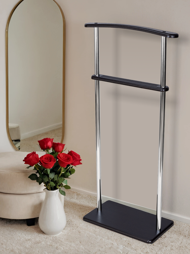 Изображение товара Вешалка напольная для одежды Эд для брюк и юбок МДФ и металл 105,5 см цвет венге