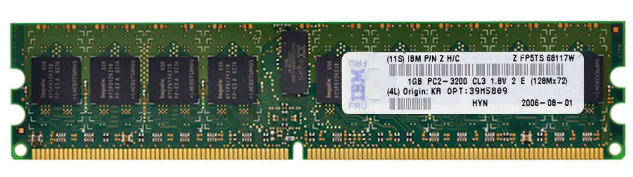 Оперативная память IBM 2GB PC2-3200 (2x1GB) ECC DDR2 Chipkill SDRAM RDIMM 39M5809