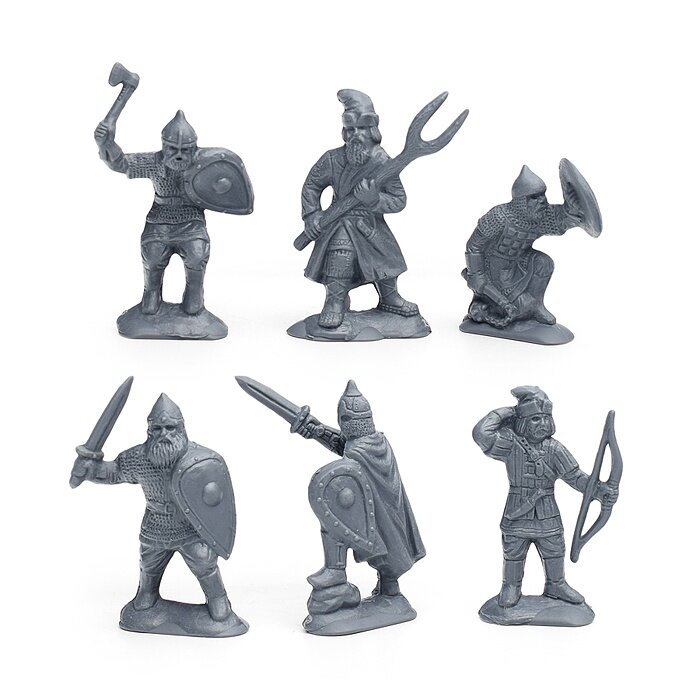 Солдатики Форма "Дружинники" серые, 6 см, пластик