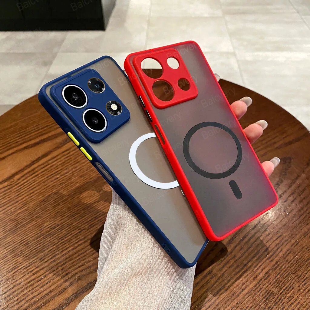 Чехол для infinix Note 30 Pro/Note 30 4G 5G/Note 40 4G/40 Pro Plus с магнитной крышкой для беспроводной зарядки, Черный, infinix Note 30 Pro — фото 1