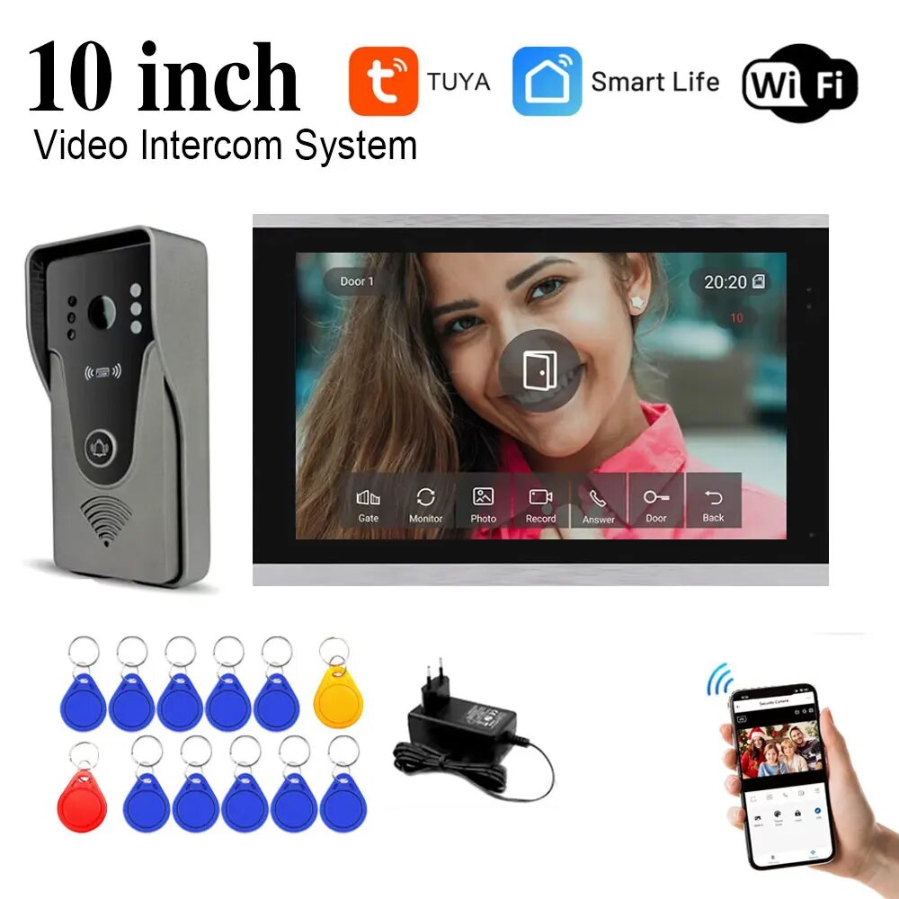 HSmartcam 10-дюймовый цветной сенсорный видеодомофон