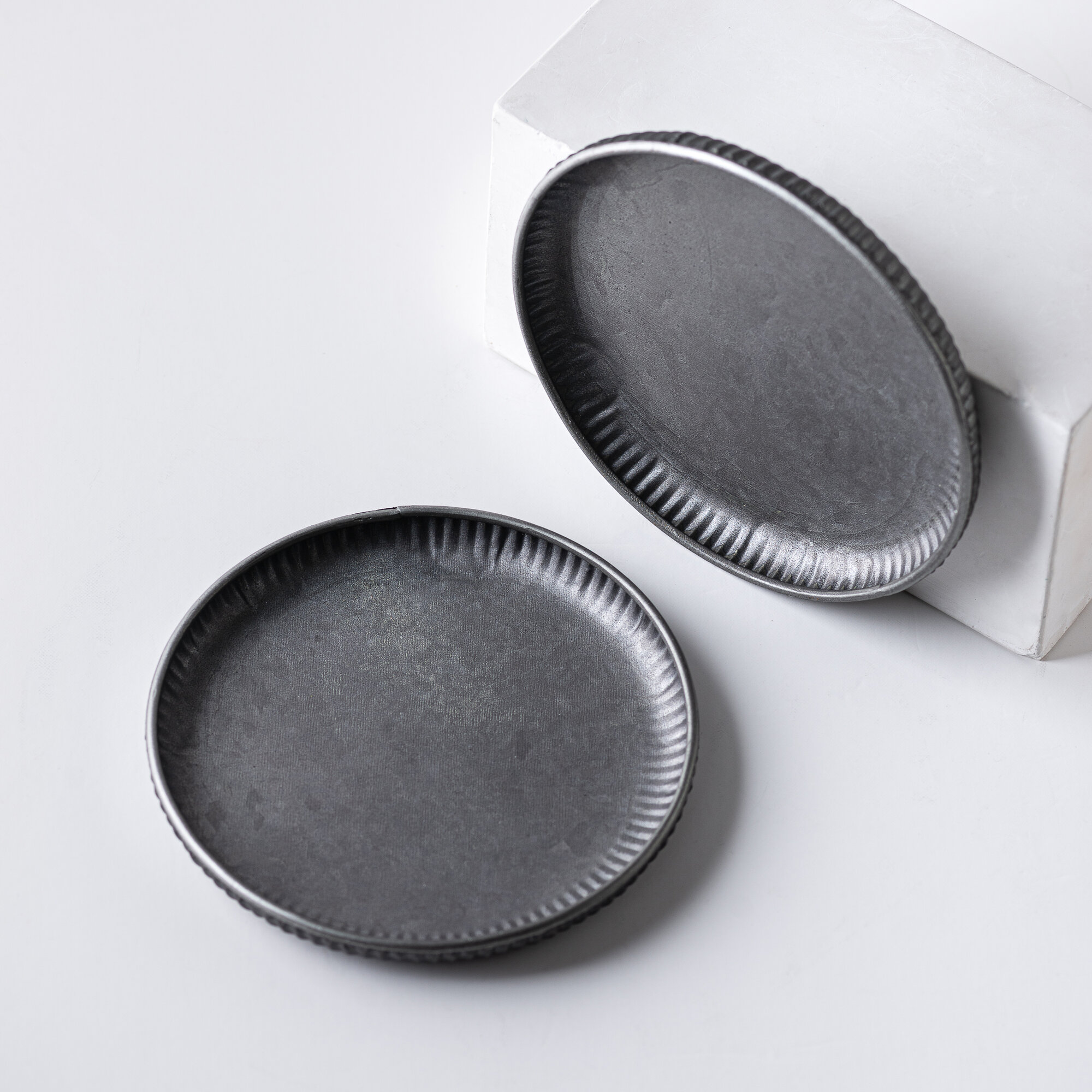 Поднос ERMETICA винтажный сервировочный, тарелка декоративная 15.5х1.8 см, 2 шт.