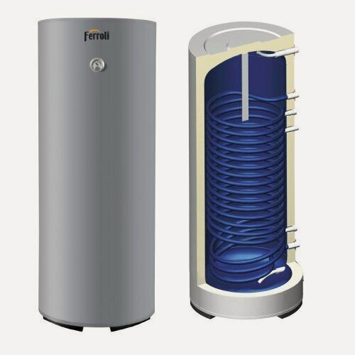 Изображение товара Бойлер косвенного нагрева Ferroli Ecounit N 200 1C (173 л.) (35 кВт.) Без ТЭНа напольный GRYZB50A