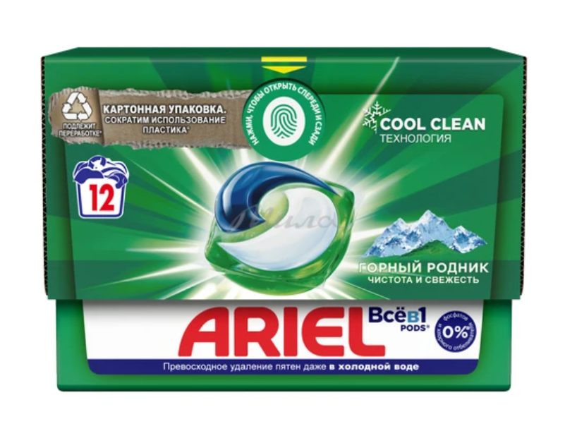 Капсулы Ariel для стирки белья Горный родник 12 шт - фото №1