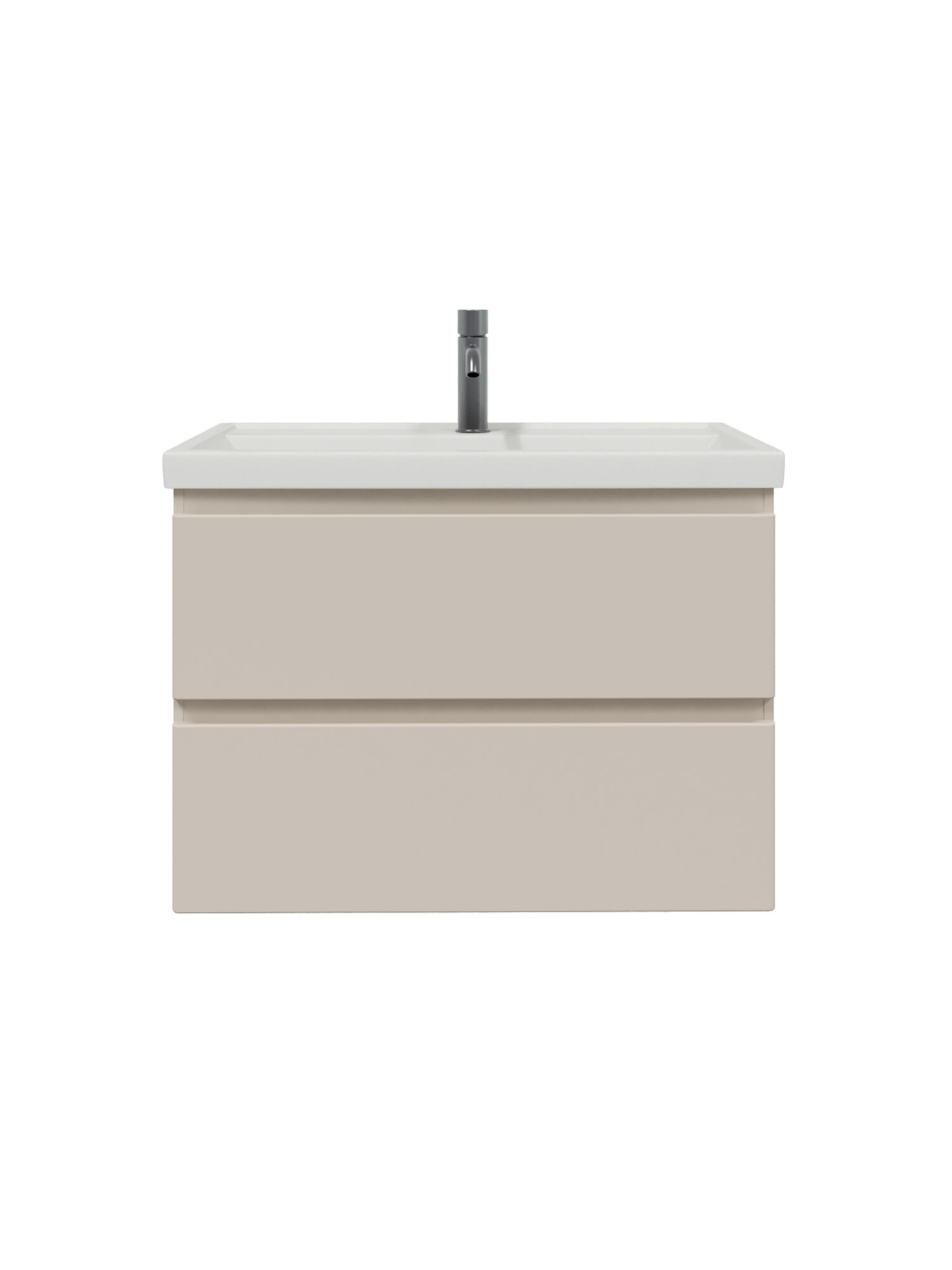 Тумба подвесная Vannika Glad 80 с раковиной Фостер 80 для ванной комнаты cappuccino