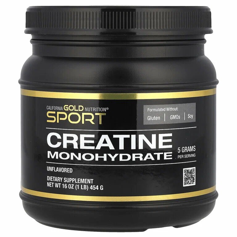 California Gold Nutrition, Creatine Powder, микронизированный моногидрат креатина, Creapure, без запаха, 454 г — фото 1