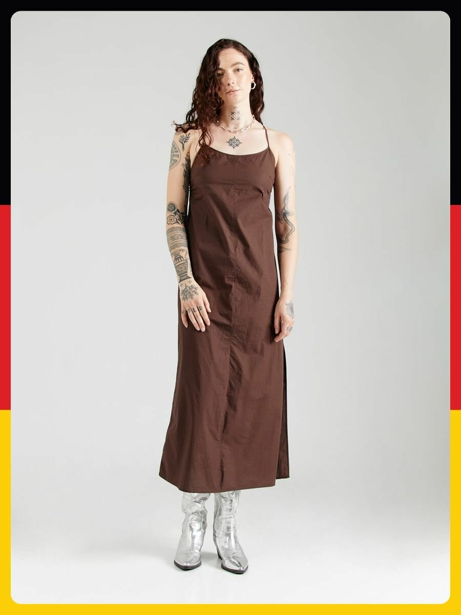 Платье MONKI Базовая коллекция, размер 38, коричневый