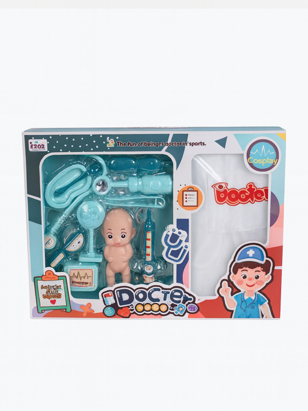 Набор доктора детский, медицинский набор стоматолога, кардиолог - Голубой