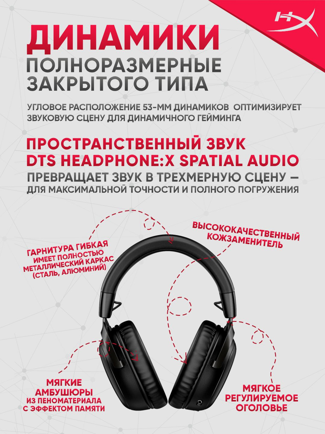 Наушники HyperX Cloud III Wireless Black, игровые, беспроводные, оголовье, 77Z45AA, черный — фото 1