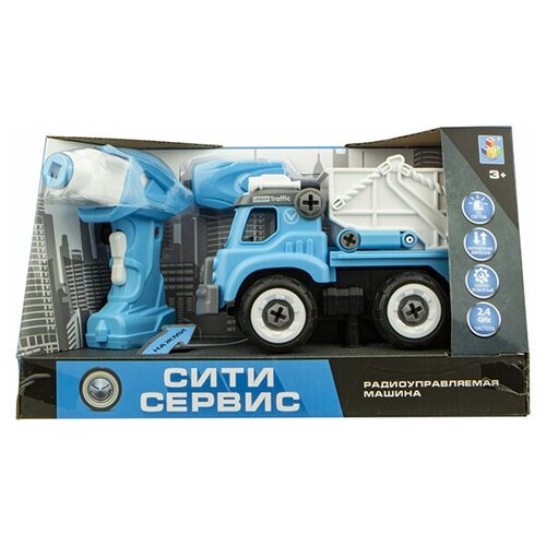 конструктор 1 toy коржик на корабле т19755 Конструктор с шуруповертом Мусоровоз на радиоуправлении 1 Toy