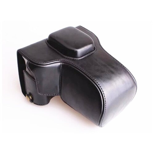 фото Сумка-кожух-футляр mypads из качественной импортной кожи для фотоаппарата fujifilm x-t2/ x-t3 черного цвета