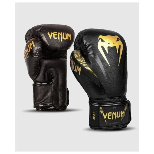 фото Перчатки боксерские venum impact black/gold 12 унций