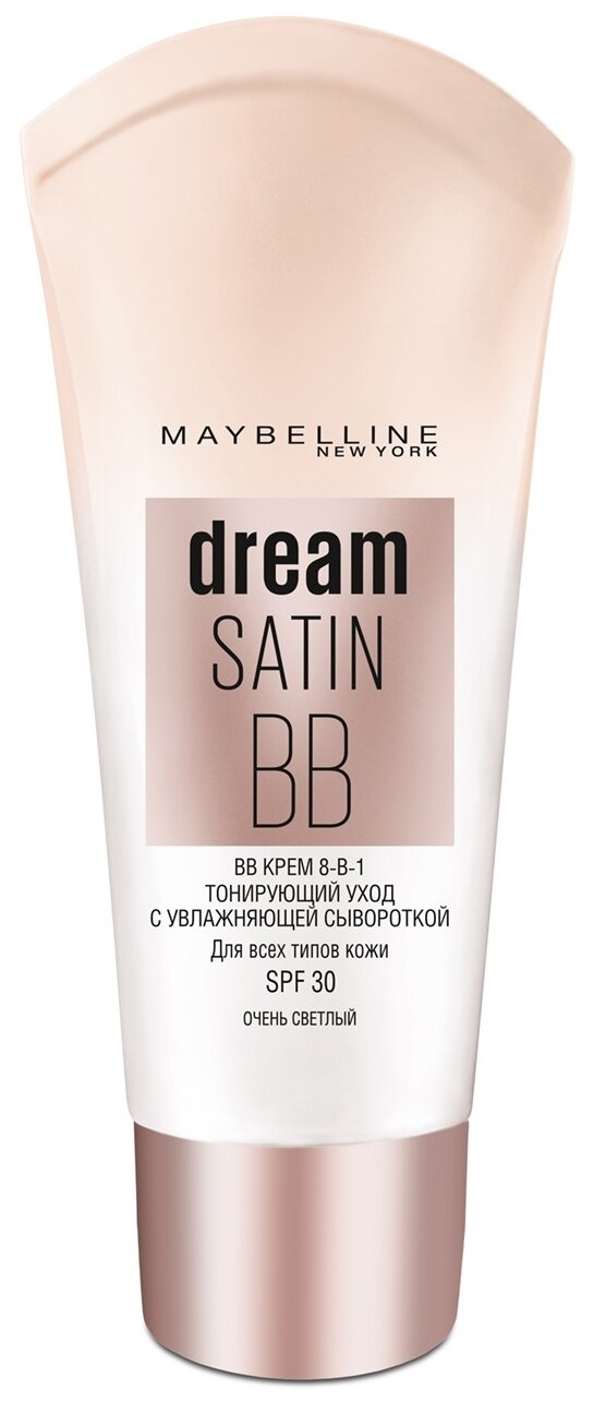 Maybelline New York BB крем Dream Satin, SPF 30, 30 мл/45 г, оттенок: очень светлый, 1 шт.