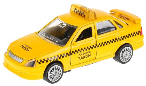 Легковой автомобиль ТЕХНОПАРК Lada Priora Такси, CT12-440-5 1:43, 19 см, желтый