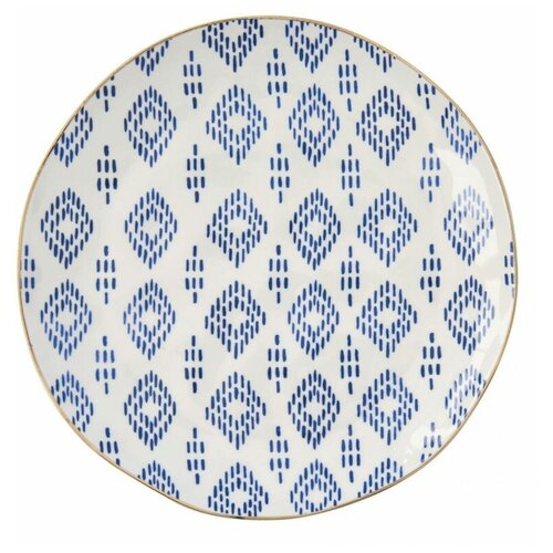 фото Тарелка десертная "elegance" с синими ромбами easy life