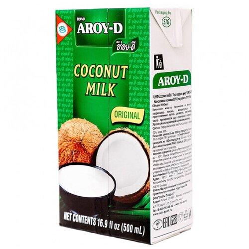 Кокосовое молоко 70% Aroy-D, 500 мл