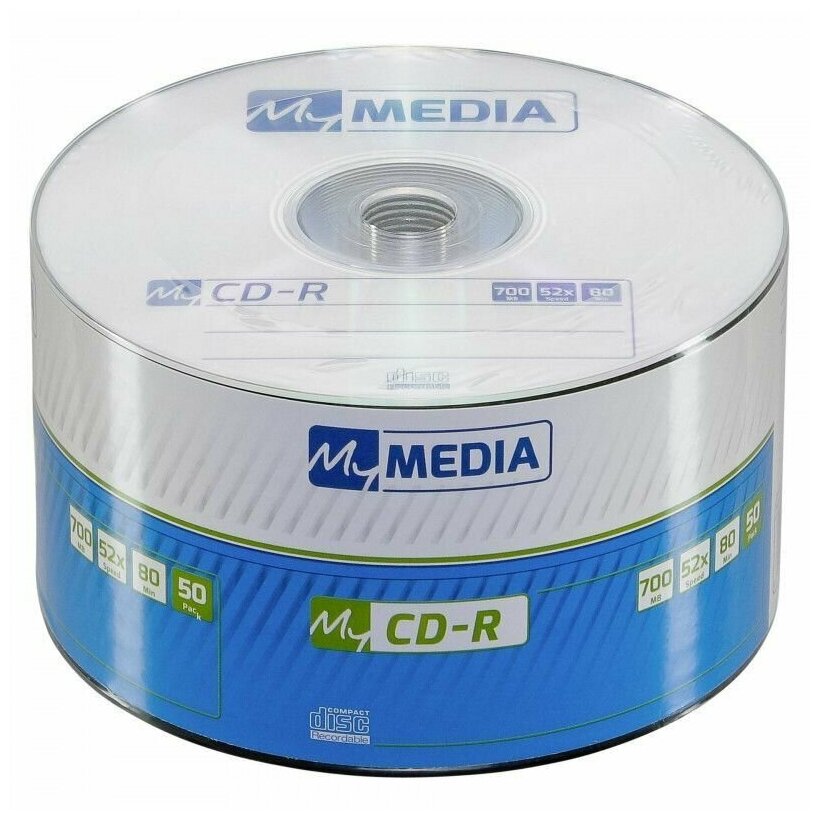 Диск CD-R MyMedia 700Mb 52x (pack wrap 50шт) (69201) - фото №1