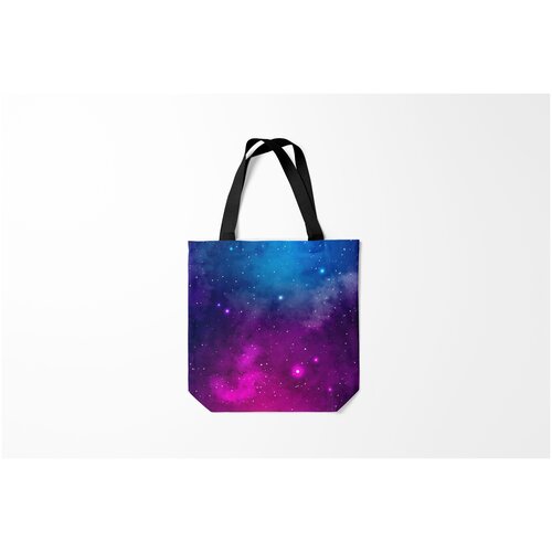 фото Сумка-шоппер / 40х40 см / неоновые принты / космос неоновый burnettie