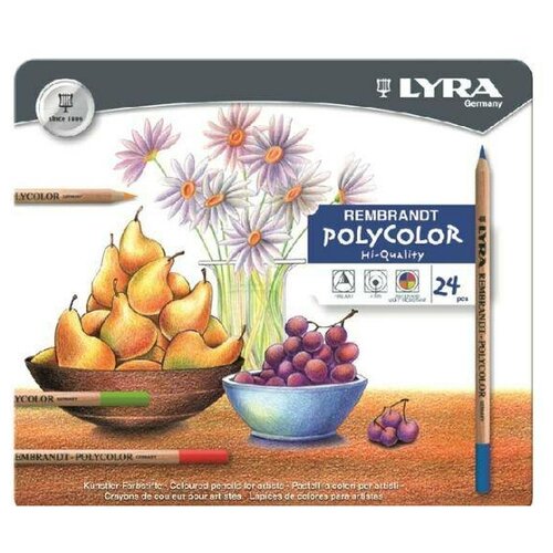 Купить Набор карандашей цветных Lyra Rembrandt Polycolor 24 цв в метал. коробке