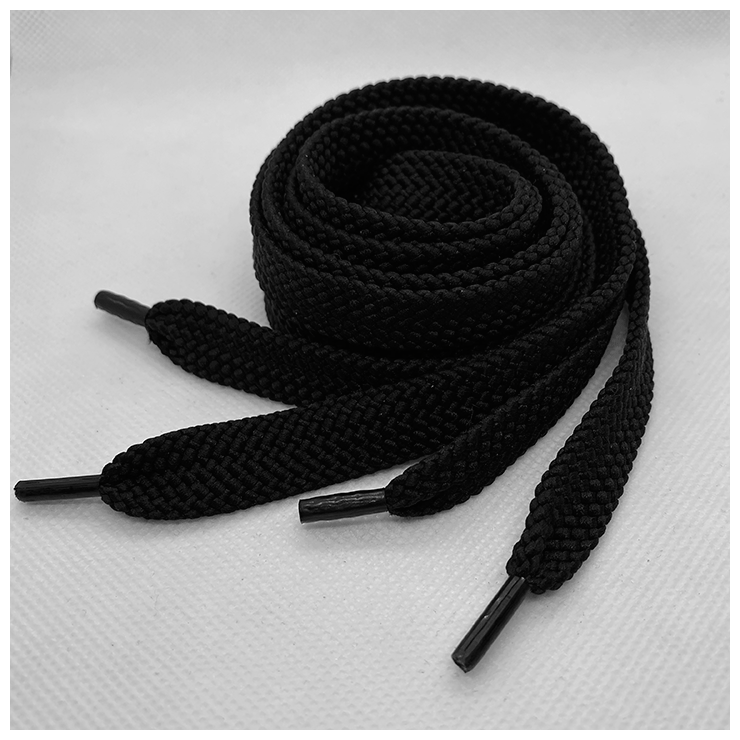 Шнурки люкс 150см черные широкие 15мм (1 пара) 57-15 - фотография № 1