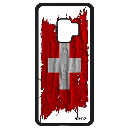 фото Противоударный чехол для телефона // galaxy s9 // "флаг швейцарии на ткани" стиль государственный, utaupia, белый