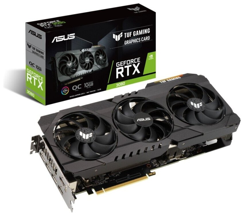 Видеокарта ASUS TUF Gaming RTX 10GB 3080 (TUF-RTX3080-O10G-GAMING), rev.1, non-LHR